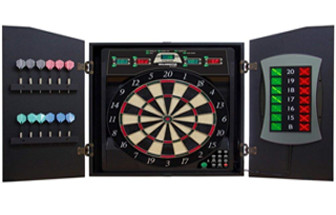 Arachnid Bullshooter E-Bristle Cricketmaxx 5.0 Dartboard Cabinet Set