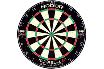 Nodor SupaBull2 Bristle Dartboard Equipped with Easy-Turn Steel Numbers for Beginning or Recreational Players