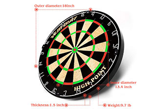 WIN.MAX Blade 18 Bristle Dartboard Steel Tip Dart Board with Flights